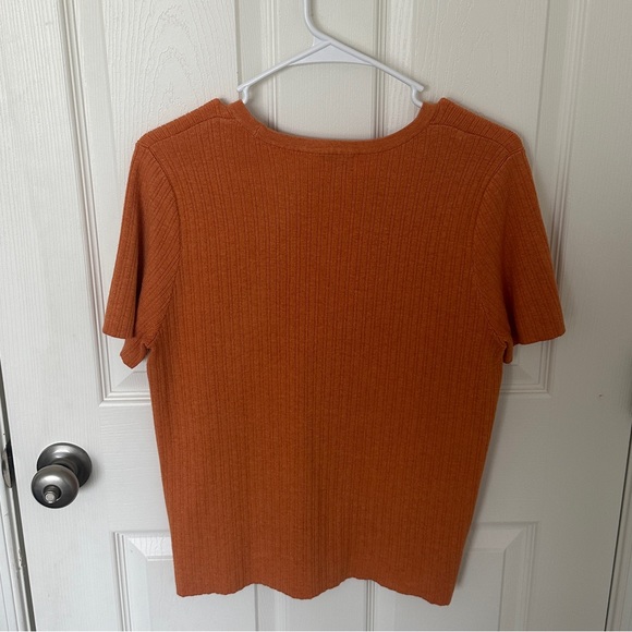 NWOT A New Day - Burnt Orange Knit Sweater Short Sleeve Shirt - Picture 2 of 3